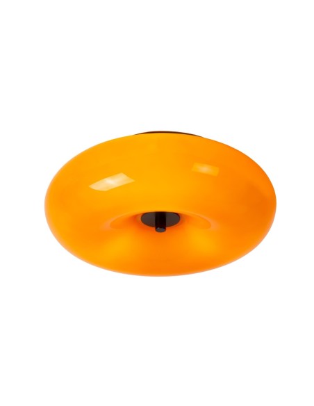 Plafonnier verre et métal  orange - Lucide - Sentino