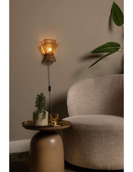 Applique murale 1xE14 40W Naturel / Laiton - Lucide - Tasman