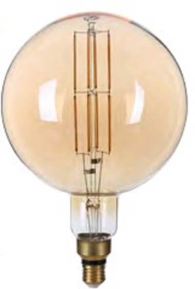 Ampoule Led géante ambrée à filament Golden Glass forme globe - Optonica 