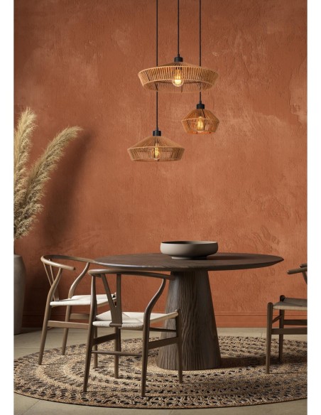 Lucide YUNKAI Suspension Diam. 60 cm 3xE27 Naturel | Deko Light