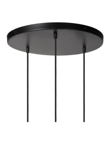 Suspension Diam. 60 cm 3xE27 60 W Naturel et Noir - Lucide - Yunkai