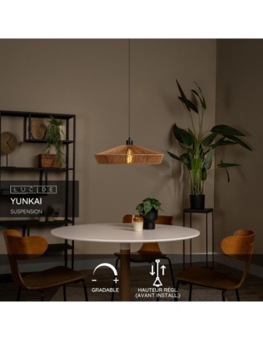 Suspension Diam. 50 cm 1xE27 60 W Dimmable Naturel - Lucide - Yunkai