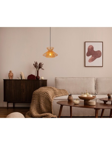 Suspension Led Diam. 32 cm 1xE27 60 W IP20 Naturel - Lucide - Tasman