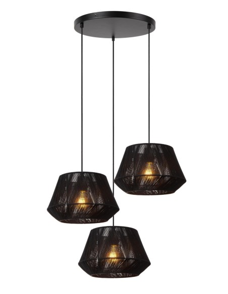 Lucide JESSICA Suspension Diam. 35,5 cm 3xE27 Noir | Deko Light