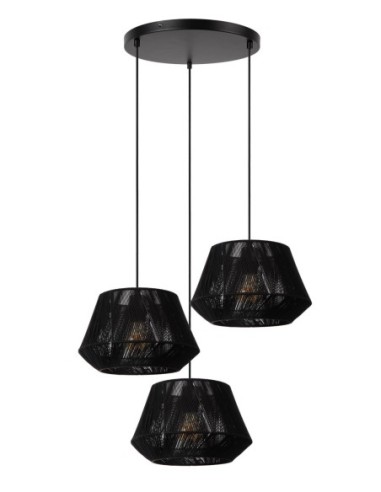 Lucide JESSICA Suspension Diam. 35,5 cm 3xE27 Noir | Deko Light