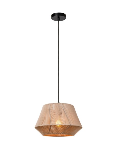 Suspension Diam.25 cm 1xE27 60 W Noir et Naturel - Lucide - Jessica