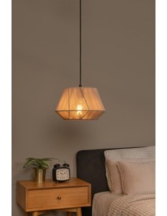 Suspension Diam.25 cm 1xE27 60 W Noir et Naturel - Lucide - Jessica 2