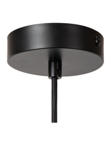 Suspension Diam.25 cm 1xE27 60 W Noir et Naturel - Lucide - Jessica