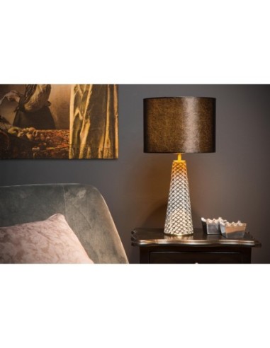 Lampe de table Diam. 25 cm 1xE27 60W Noir et Gris - Lucide - Extravaganza Velevet