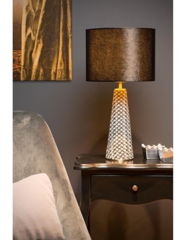 Lampe de table Diam. 25 cm 1xE27 60W Noir et Gris - Lucide - Extravaganza Velevet