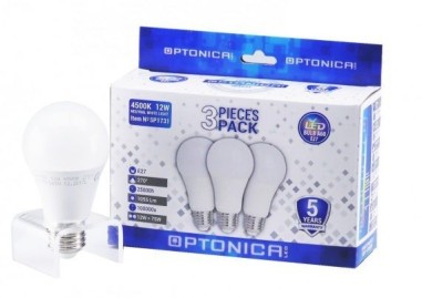 Pack de 3 ampoules E27 15W blanc neutre - Optonica 