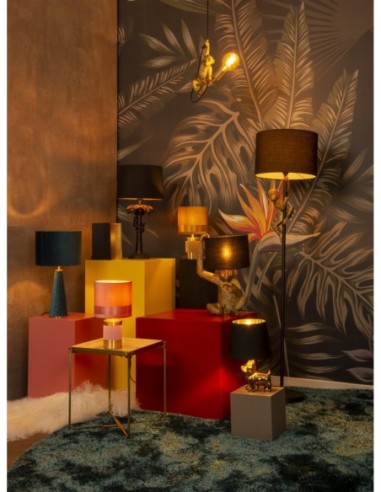 Lampe de table Diam. 25 cm 1xE27 60W Turquoise - Lucide - Extravaganza Velvet