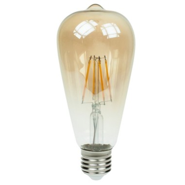 Ampoule Led décorative filament E27 ST64 6.5 W  ambrée - Optonica 