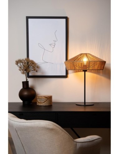 Lampe de table Diam. 40 cm 1xE27 60W Dimmable Naturel - Lucide - Yunkai