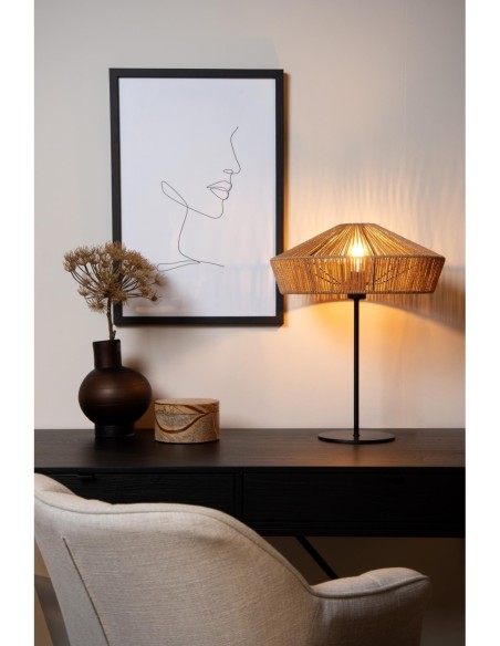 Lucide YUNKAI Lampe de table Diam. 40 cm 1xE27 Naturel | Deko Light