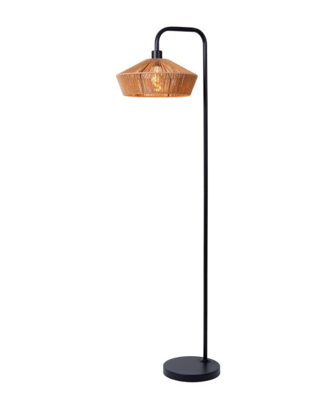 Lampadaire Diam. 40 cm 1xE27 60 W Naturel / Noir - Lucide - Yunkai