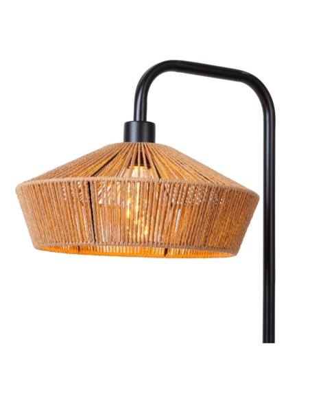 Lampadaire Diam. 40 cm 1xE27 60 W Naturel / Noir - Lucide - Yunkai