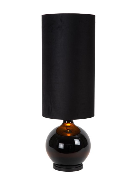 Lampadaire Diam. 34 cm 1xE27 60W Verre et Tissu Noir - Lucide- Esterad