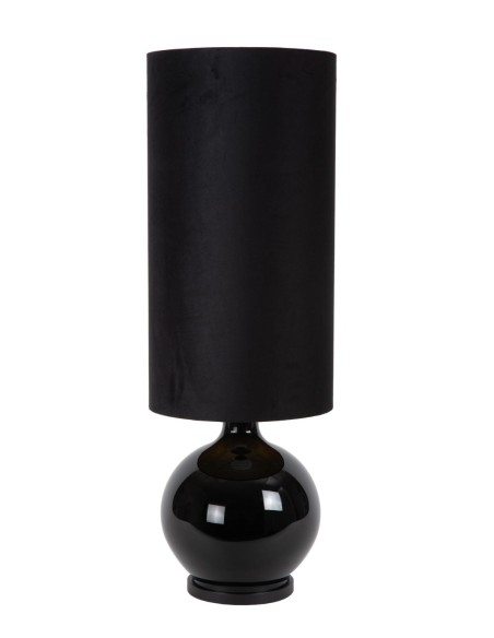 Lampadaire Diam. 34 cm 1xE27 60W Verre et Tissu Noir - Lucide- Esterad