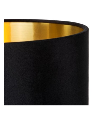 Lampadaire Diam. 34 cm 1xE27 60W Verre et Tissu Noir - Lucide- Esterad