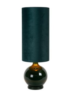 Lampadaire Diam. 34 cm 1xE27 60W Verre et Tissu Vert - Lucide - Esterad