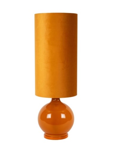 Lampadaire Diam. 34 cm 1xE27 60W Verre Jaune Ocre - Lucide - Esterad