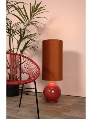Lampadaire Diam. 34 cm 1xE27 60W Verre Orange - Lucide - Esterad