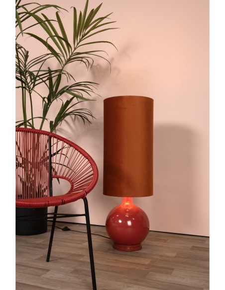 Lampadaire Diam. 34 cm 1xE27 60W Verre Orange - Lucide - Esterad