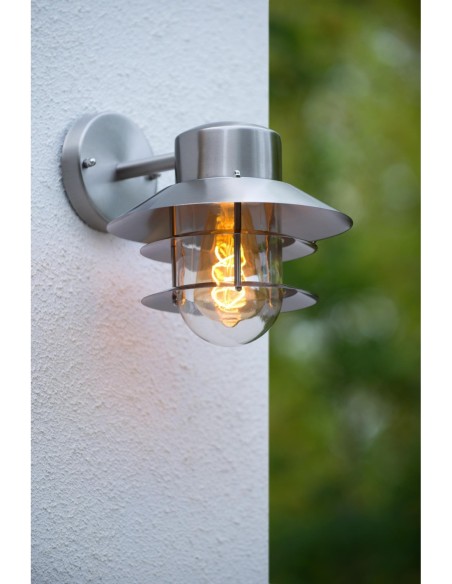 Applique murale extérieur 60 W 1xE27 IP44 Chrome Depoli - ZICO - Lucide