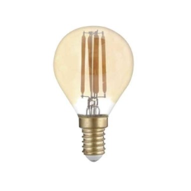 Ampoule Led filament E14 G45 4W ambrée - Optonica 