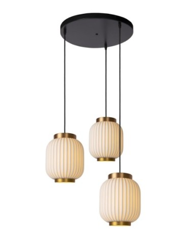 Suspension porcelaine blanche 3xE27 - Lucide - Gosse