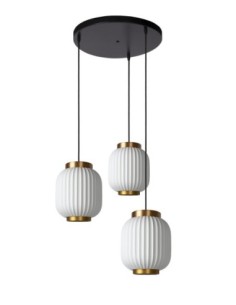 Suspension porcelaine blanche 3xE27 - Lucide - Gosse 2
