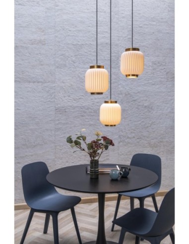 Lucide - Gosse - Suspension porcelaine blanche 3xE27 - esthétique vintage