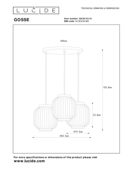 Gosse de Lucide - Suspension porcelaine blanche - dessin technique