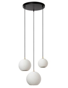 Suspension porcelaine blanche 3xE27 - Lucide - Bina 2