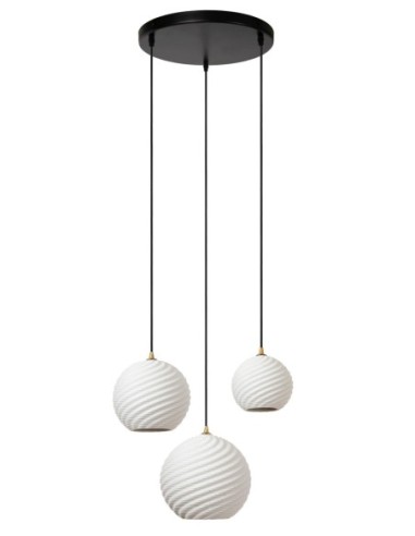 Lucide - Bina - Suspension porcelaine blanche 3xE27 -