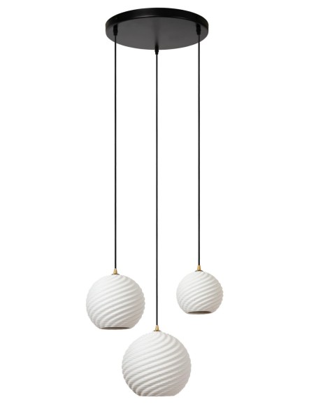 Lucide - Bina - Suspension porcelaine blanche 3xE27 -