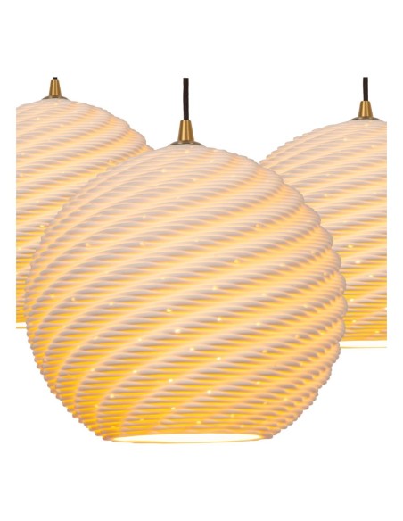 Bina  de Lucide - Suspension porcelaine blanche 3xE27 - détail