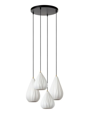 Lucide CINZIA Suspension Diam. 55,5 cm 4xE27 Blanc | Deko Light