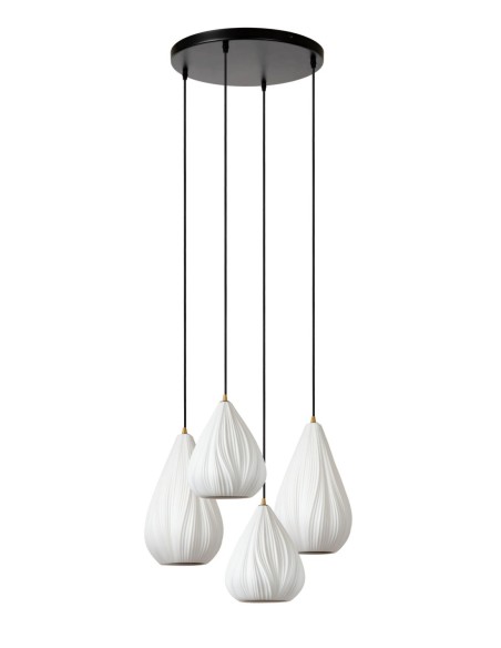 Lucide CINZIA Suspension Diam. 55,5 cm 4xE27 Blanc | Deko Light