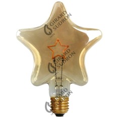 Ampoule déco LED à filaments STARS en verre ambré - Keria et Laurie Lumière