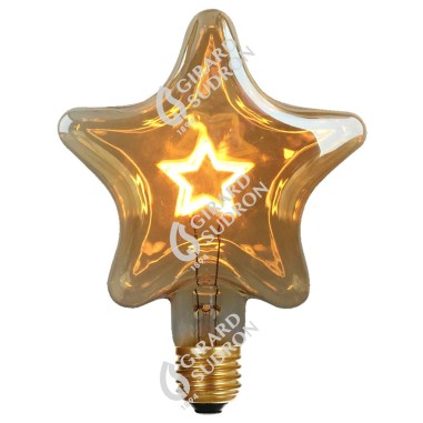 Ampoule décorative Led à filament E27 Etoile ambrée - Girard-Sudron 