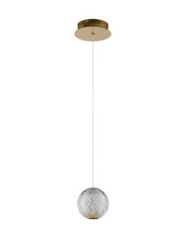 Suspension Lucide CINTRA allumée lumière chaude 2700K intérieur