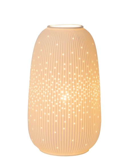 Lampe de table Diam. 14,1 cm 1xE14 25W Blanc - Lucide - Flores