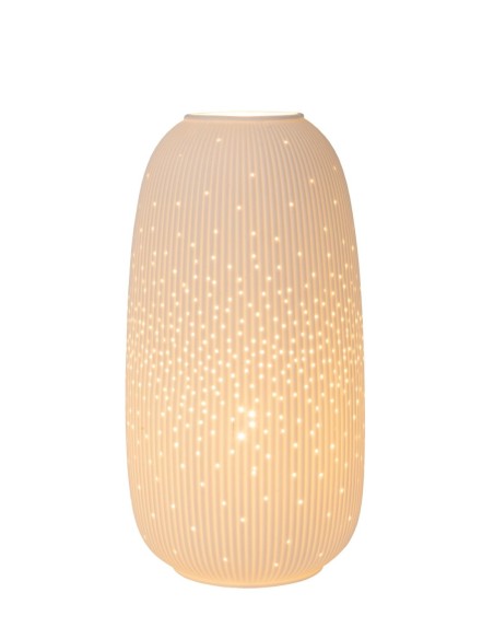 Lampe de table Diam. 17,5 cm 1xE14 25 W Blanc - Lucide - Flores