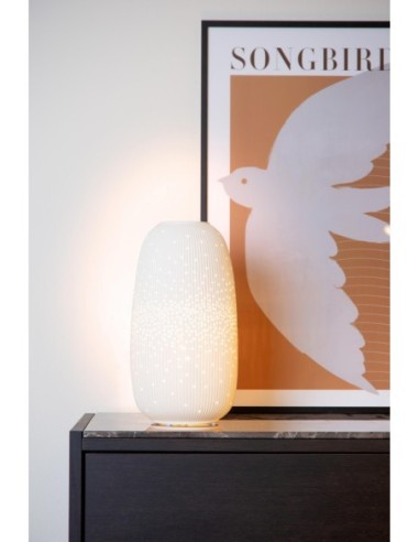 Lucide FLORES Lampe de table Diam. 17,5 cm 1xE14 Blanc | Deko Light