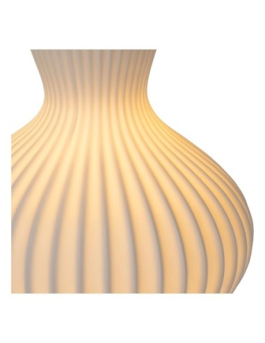 Momoro de Lucide - lampe de table en porcelaine blanche - 30 cm x 20 cm