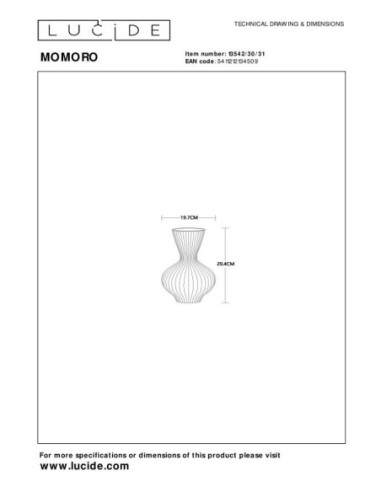 Momoro 30 cm de Lucide - dessin technique