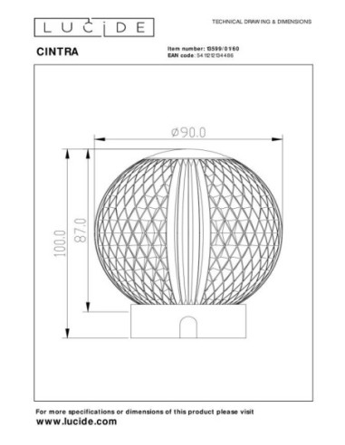 Lampe de table Lucide CINTRA LED rechargeable compacte