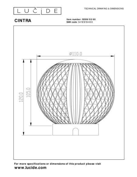 Lampe de table Lucide CINTRA LED rechargeable 2700K